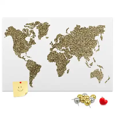 Printed Cork Board World map