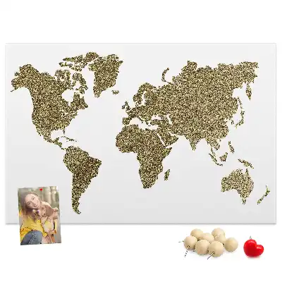 Printed Cork Board World map