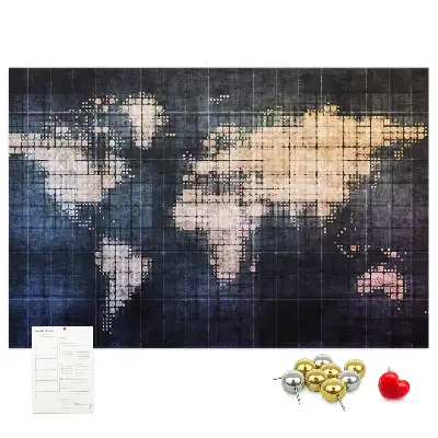 Abstract world map printed cork memo board
