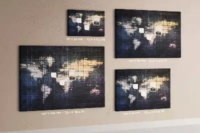 Abstract world map printed cork memo board