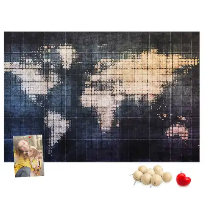 Abstract world map printed cork memo board