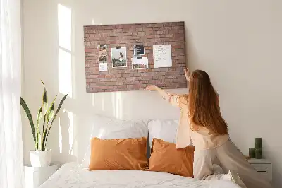 Cork memo board Brick wall