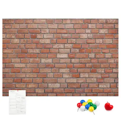 Cork memo board Brick wall