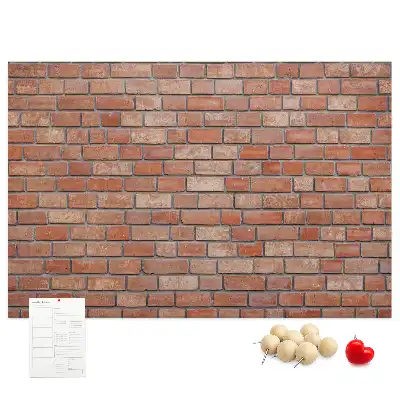 Cork memo board Brick wall