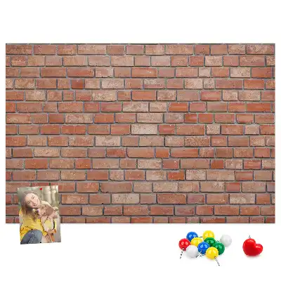 Cork memo board Brick wall