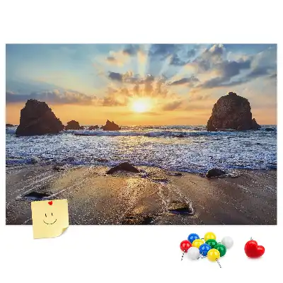 Sunset on the Beach Printed Cork Board