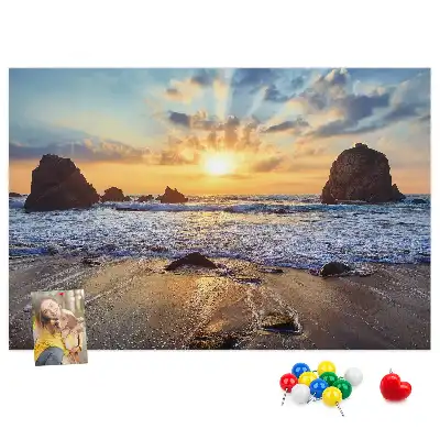 Sunset on the Beach Printed Cork Board
