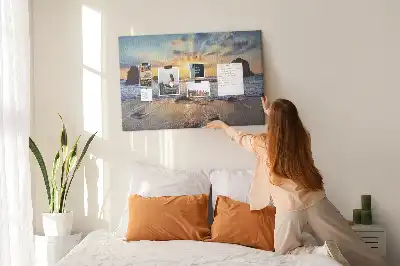 Sunset on the Beach Printed Cork Board