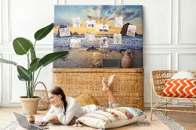 Sunset on the Beach Printed Cork Board