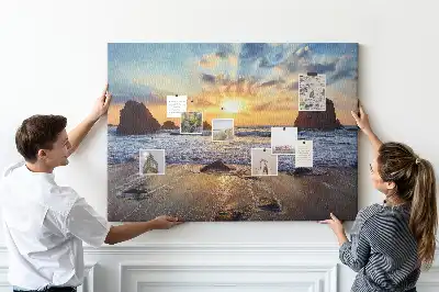 Sunset on the Beach Printed Cork Board