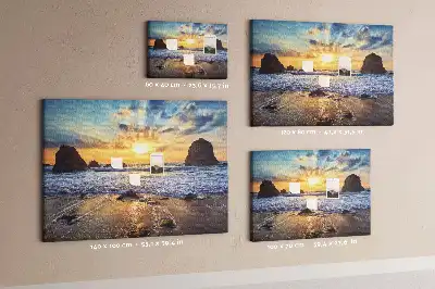 Printed Cork Board Sunset on the beach