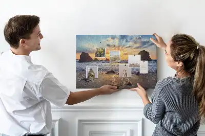 Printed Cork Board Sunset on the beach