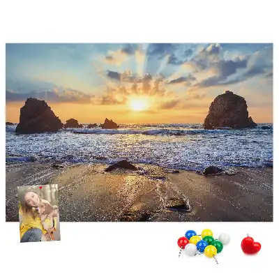 Sunset on the Beach Printed Cork Board
