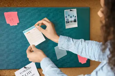 Marine abstraction printed cork memo board