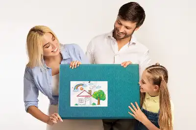 Marine abstraction printed cork memo board