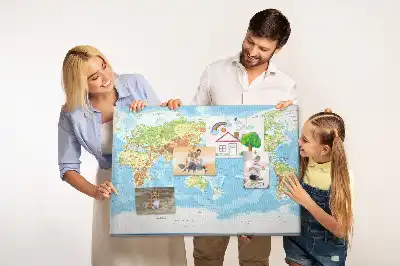 Physical World Map Printed Cork Memo Board