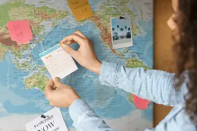 Physical World Map Printed Cork Memo Board