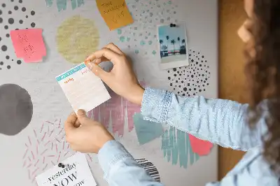 Cork memo board Geometric pattern