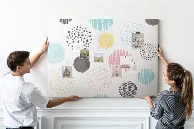 Geometric pattern cork memo board
