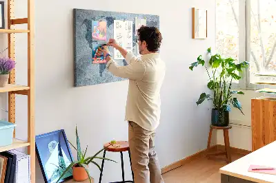 Printed Cork Memo Board with Painted World Map