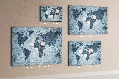 Printed Cork Memo Board with Painted World Map