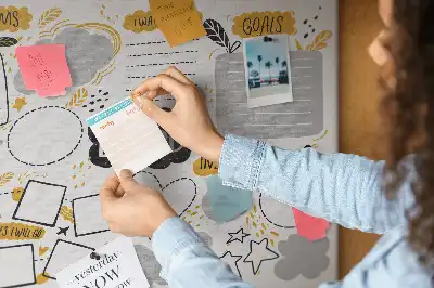 Cork memo board for New Year's goals