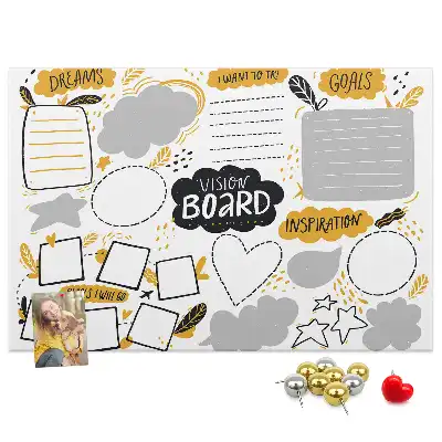 Cork memo board New Year's goals