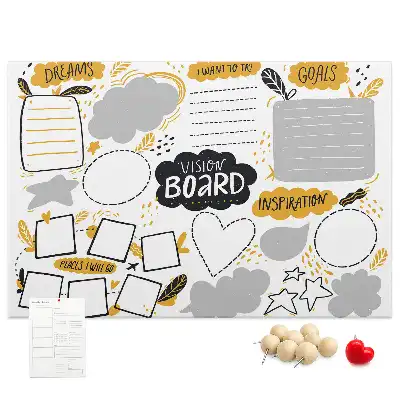 Cork memo board for New Year's goals