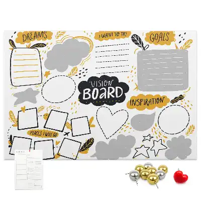 Cork memo board for New Year's goals