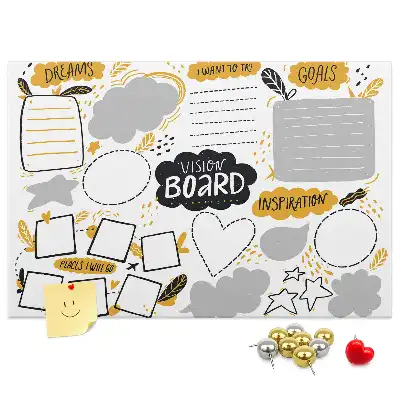Cork memo board New Year's goals