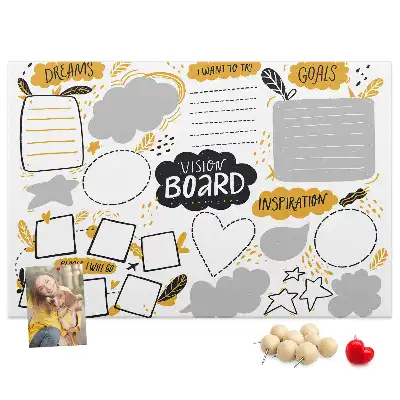 Cork memo board New Year's goals