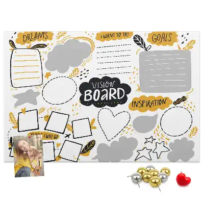 Cork memo board New Year's goals
