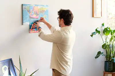 Printed Cork Memo Board with a Political World Map