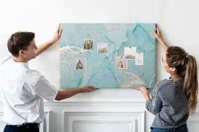 Decorative marble cork memo board