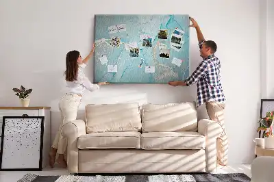 Decorative marble cork memo board