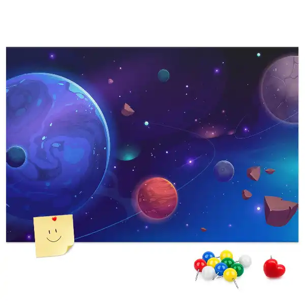 Galaxy planets cork memo board