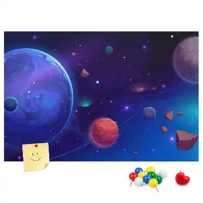 Galaxy planets cork memo board