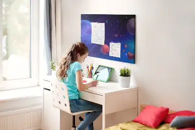 Galaxy planets cork memo board