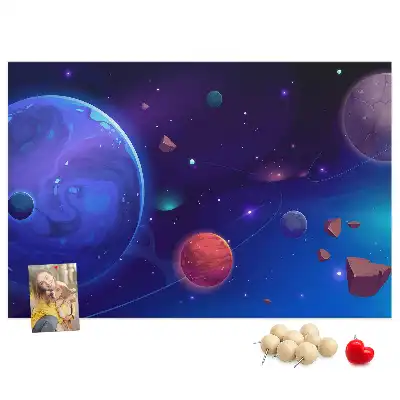 Galaxy planets cork memo board