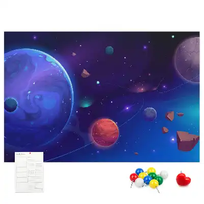 Galaxy planets cork memo board