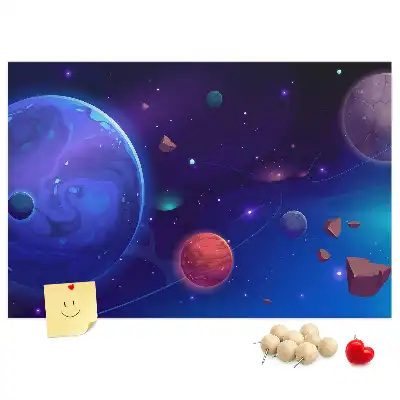 Galaxy planets cork memo board