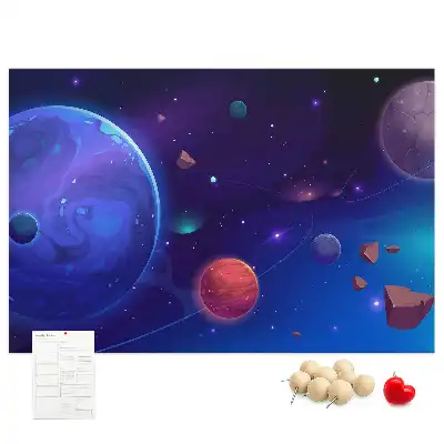 Galaxy planets cork memo board