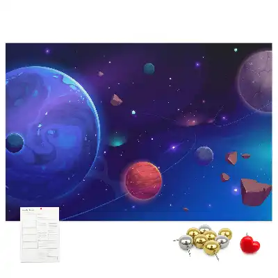 Galaxy planets cork memo board