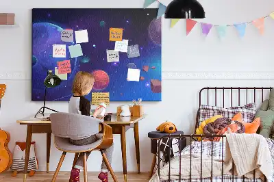 Galaxy planets cork memo board