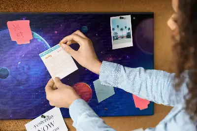 Galaxy planets cork memo board