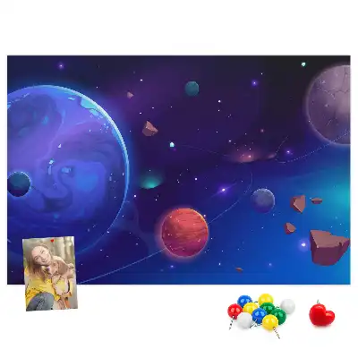 Galaxy planets cork memo board
