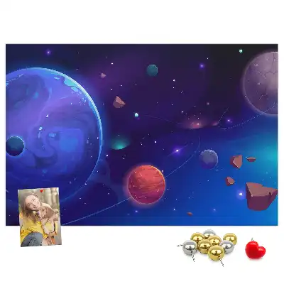 Galaxy planets cork memo board