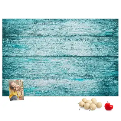 Blue old wood printed cork board