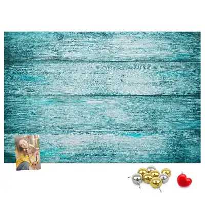 Blue old wood printed cork board