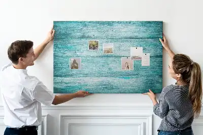 Blue old wood printed cork board
